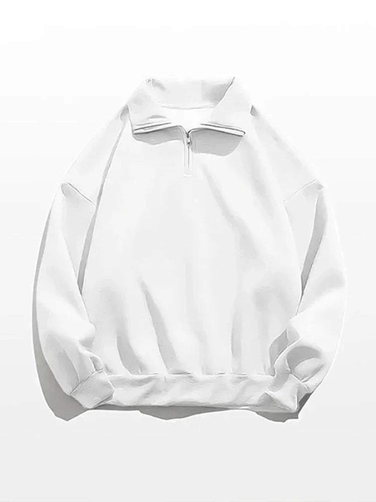 2023 neue Koreanische Mode Halb-reißverschluss Sweatshirts Für Männer Frühling Stehkragen Pullover Hoodies Y2K Vintage Solide trainingsanzug Hombre