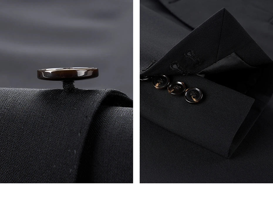 Herrenanzug aus 100% Wolle in tiefem Blau, doppelt geknöpft – ideal für Hochzeit, Dinnerparty oder den täglichen eleganten Auftritt.