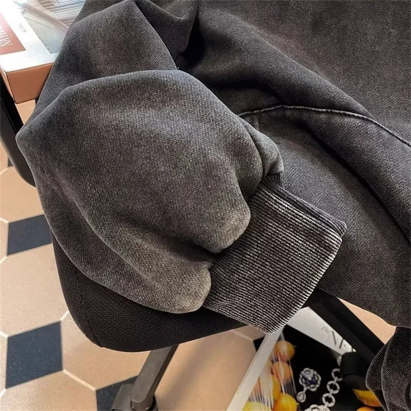 Neue Herren Kunst Eule Mädchen Grafikdruck Kapuzenpullover Gewaschen Distressed Harajuku Mode Pullover Hoodies Y2K Streetwear Hoody