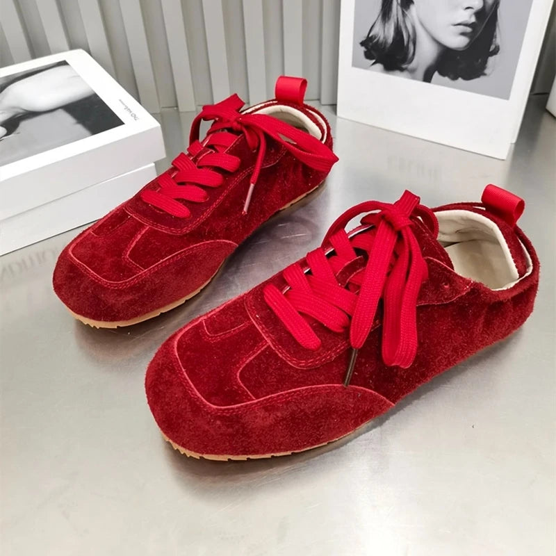 AIYUQI 2025 neue frauen flache schuhe Echt leder retro turnschuhe schuhe frauen Große größe modische Forrest Gump weibliche schuhe