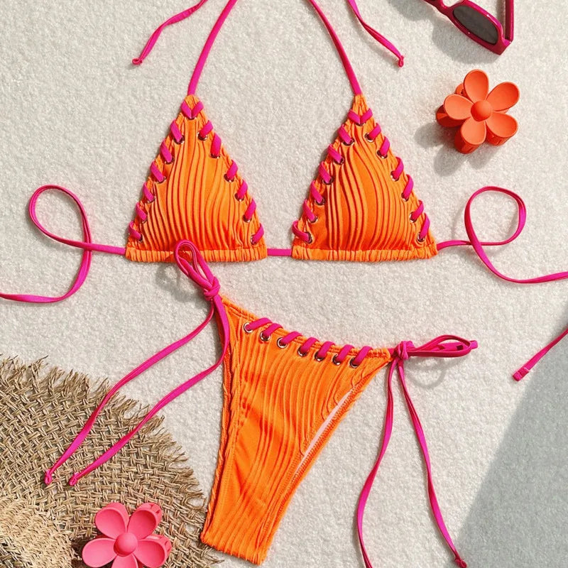 Weißer Push-Up-Bikini im brasilianischen Stil für Damen – ideal für Strand und Pool