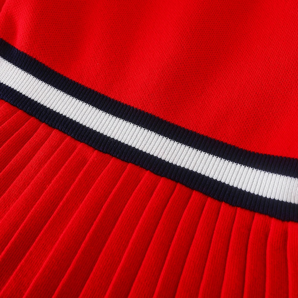 Mädchen Pullover Kleid Lange Ärmel 2024 Neue Strickkleidung Rundhals Prinzessin Kleid Adrette Kinder Schleife Strickwaren