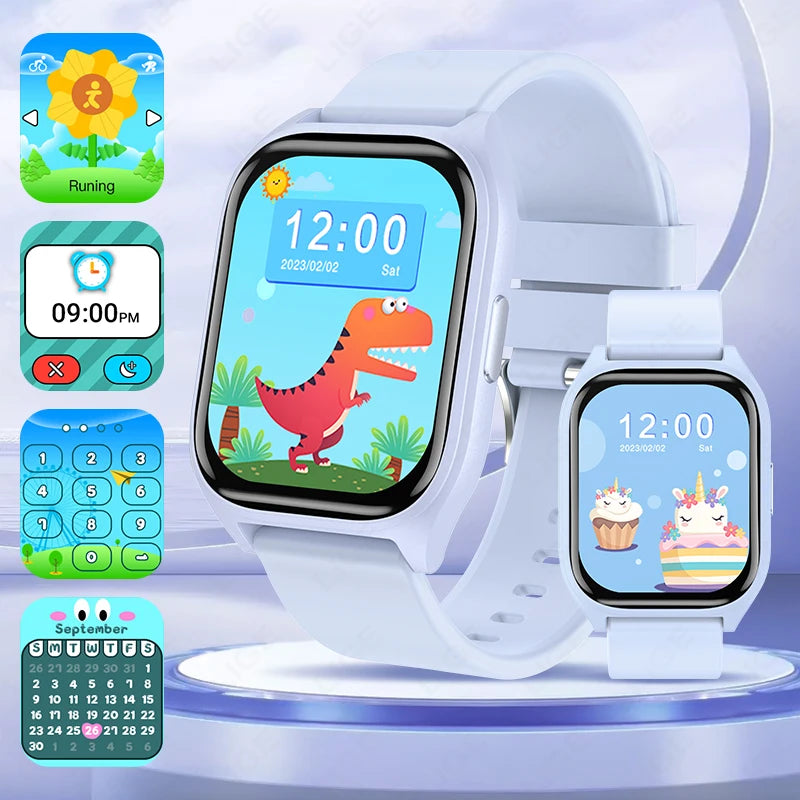 LIGE Kinder Smartwatch Kinder Lernkarte Hörbuch Aufnahmespiele Jungen Mädchen Uhr Student Kalorien Sport Neue Smartwatch