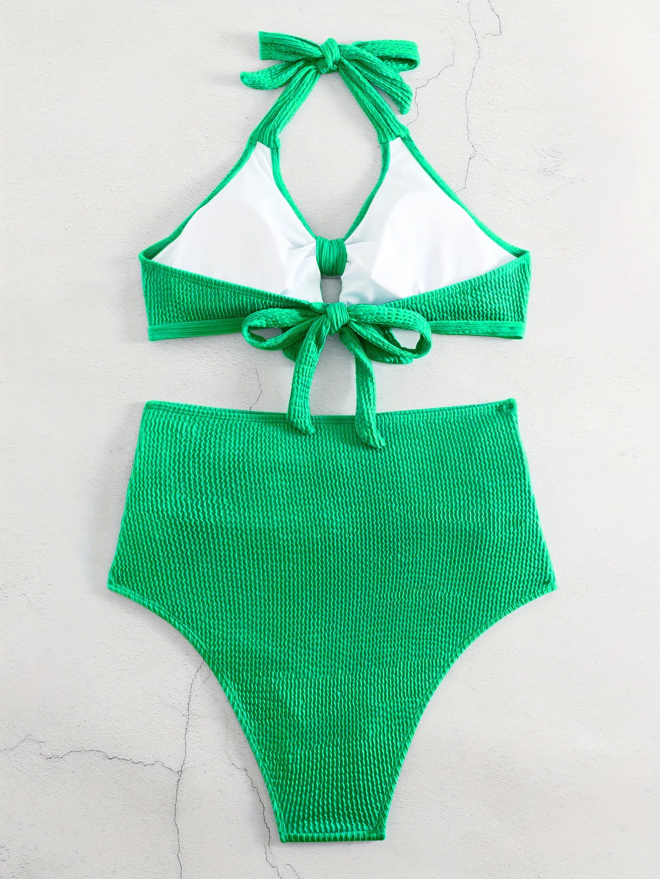 Schwarzer Sexy Tanga-Bikini für Damen in Unifarbe – Brasilianisches Badeanzug-Set für Strand und Pool