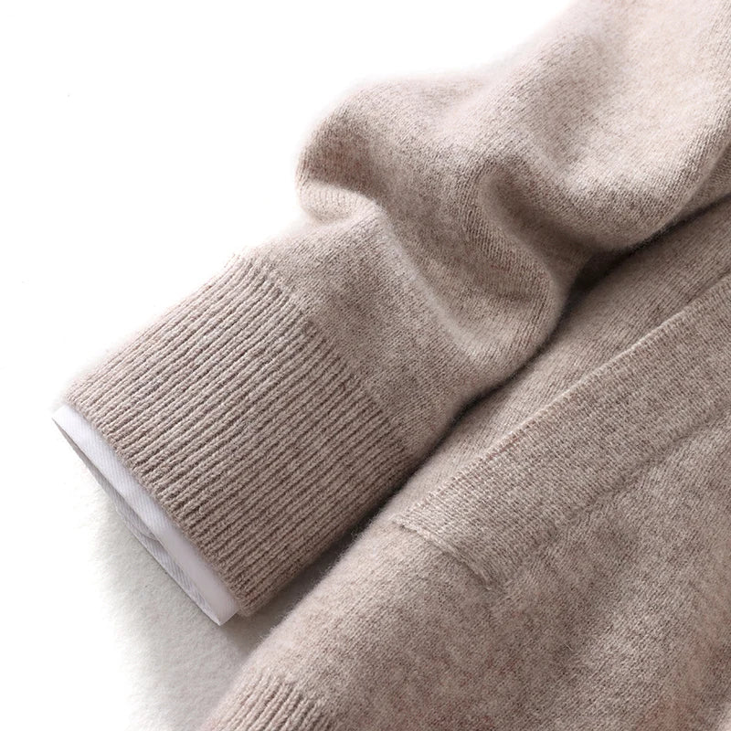 Herbst Winter 100% Hohe Qualität Wolle Strickjacke männer Revers Dicken Zipper Casual Pullover Große Größe Kaschmir Stricken Jacke Männer tops