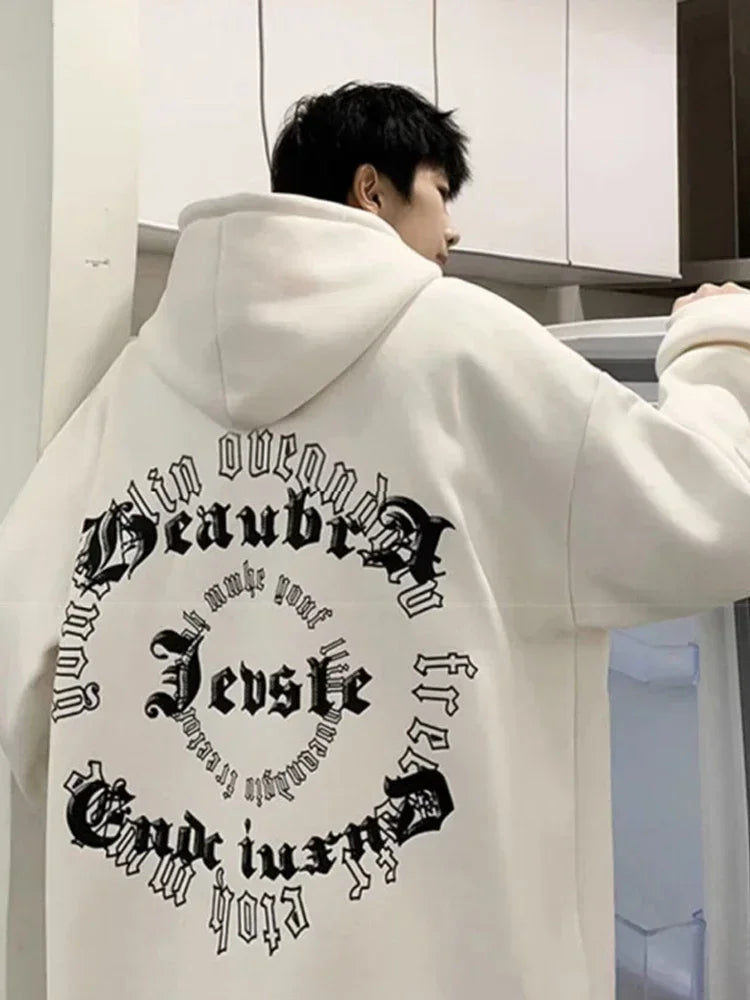 Herren Y2K Hoodie im Hip Hop Stil mit Kapuze und Taschen