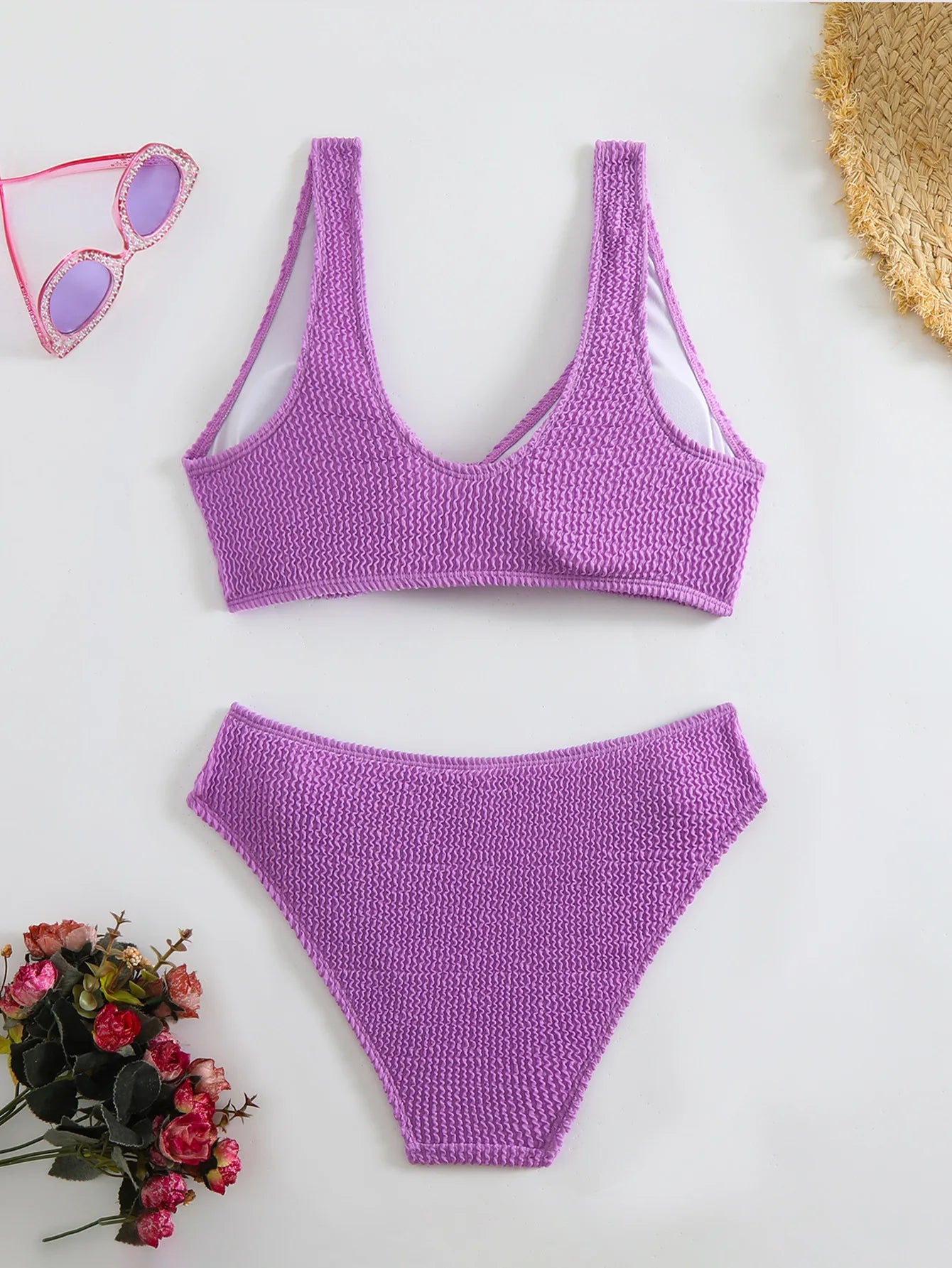 Braunes Bikini-Set mit Push-up-Effekt – verführerische Bademode für Strand und Pool