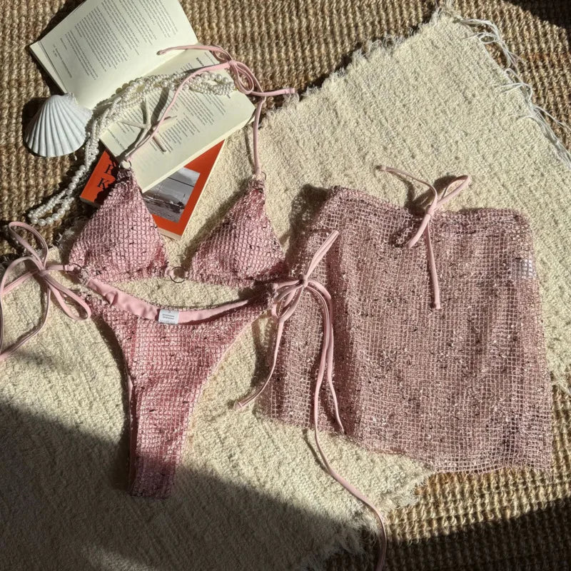 Sexy Bikini-Set im Denim-Look – Damen-Badeanzug für Strand und Pool
