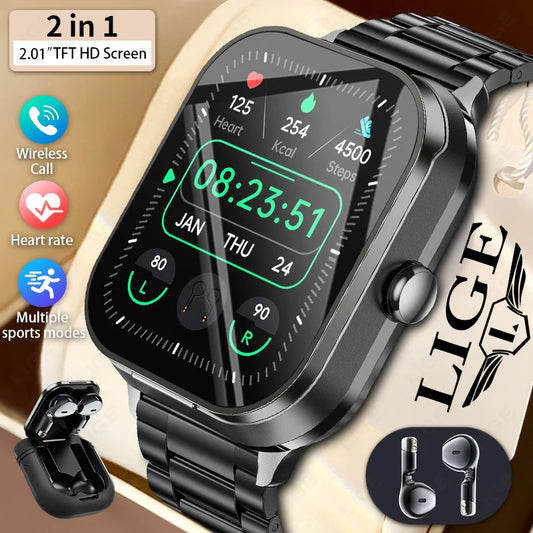 Männer Smartwatch mit Bluetooth Headset und Blutdrucküberwachung für Sport und Fitness