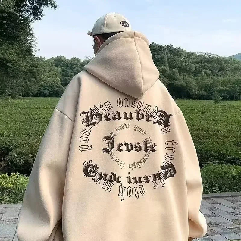 Herren Y2K Hoodie im Hip Hop Stil mit Kapuze und Taschen