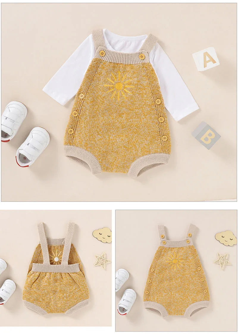 Baby Overall mit Sonnenblumen-Muster für Mädchen im Koreanischen Stil