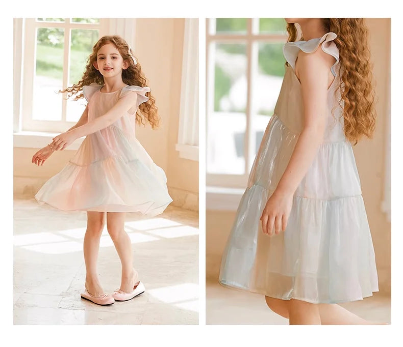 Rosa Mädchen-Weste-Kleid für Herbst und Winter – Niedliches Kinderkleid für Hochzeiten und Geburtstagsfeiern, 110cm-170cm