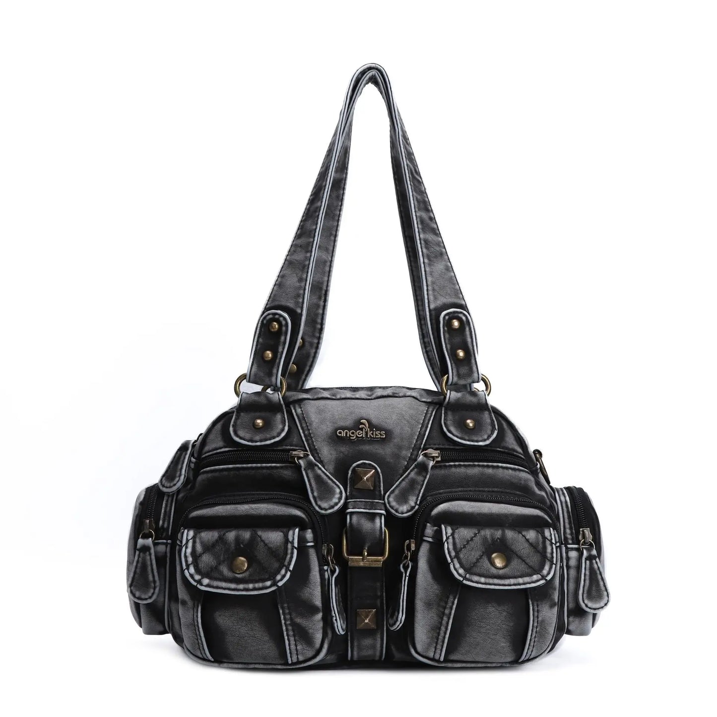 Damen-Handtasche Vintage Satchel Top-Handle Kunstleder Mit Mehreren Taschen und Innentaschen