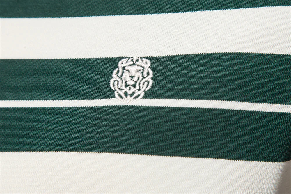 Herren Langarm Polo Shirt aus Baumwolle mit gestreiftem Reißverschluss