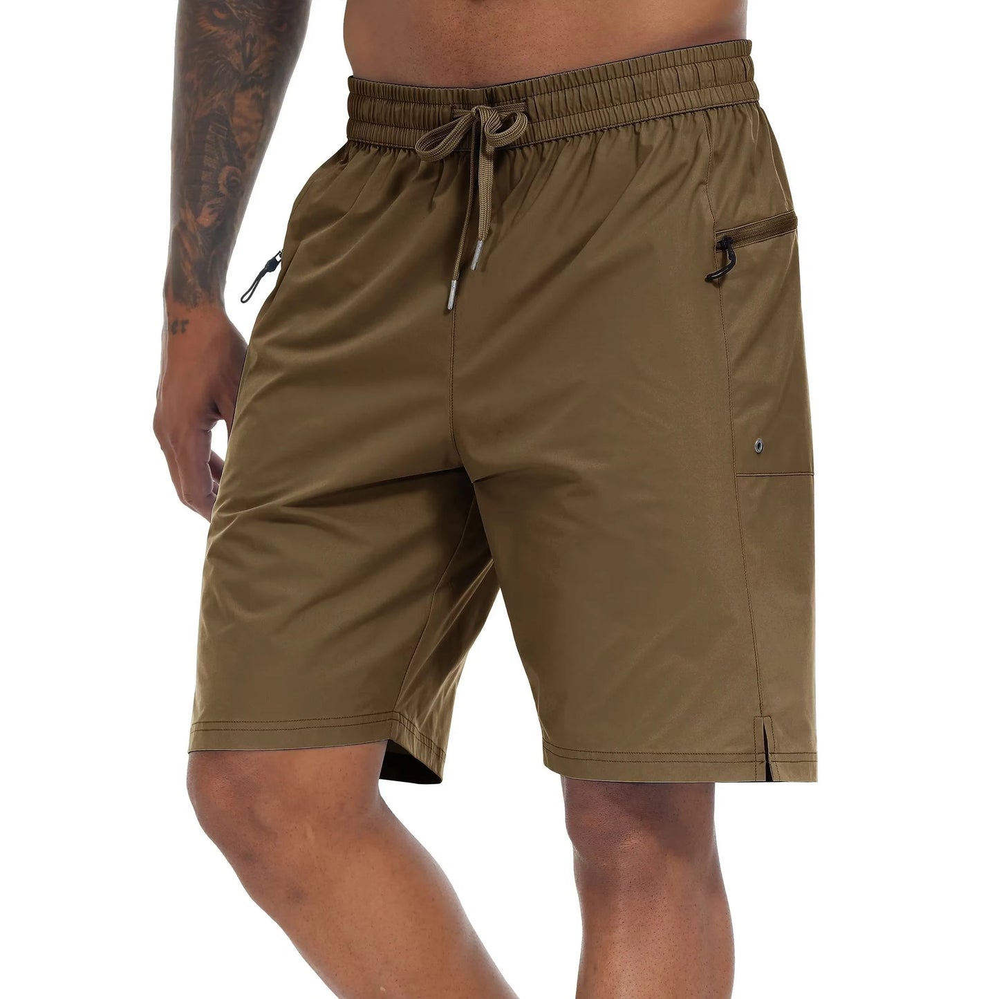 Herren-Badeshorts mit elastischem Bund, Reißverschlusstaschen und Mesh-Futter – schnelltrocknend für den Strand
