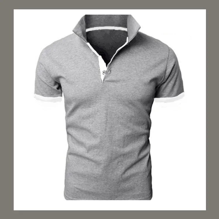 Klassisches Herren-Poloshirt mit amerikanischem Revers, Knopfleiste und langen Ärmeln – ideal für den Herbst