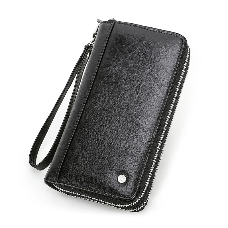 Herren Echtleder Clutch Vintage Business Geldbörse Kartenhalter Reise Büro Geschenk