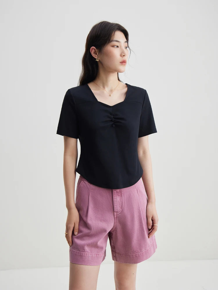 Vielseitige, romantische Damenbluse aus erfrischendem Chiffon – ideal für den Sommer.