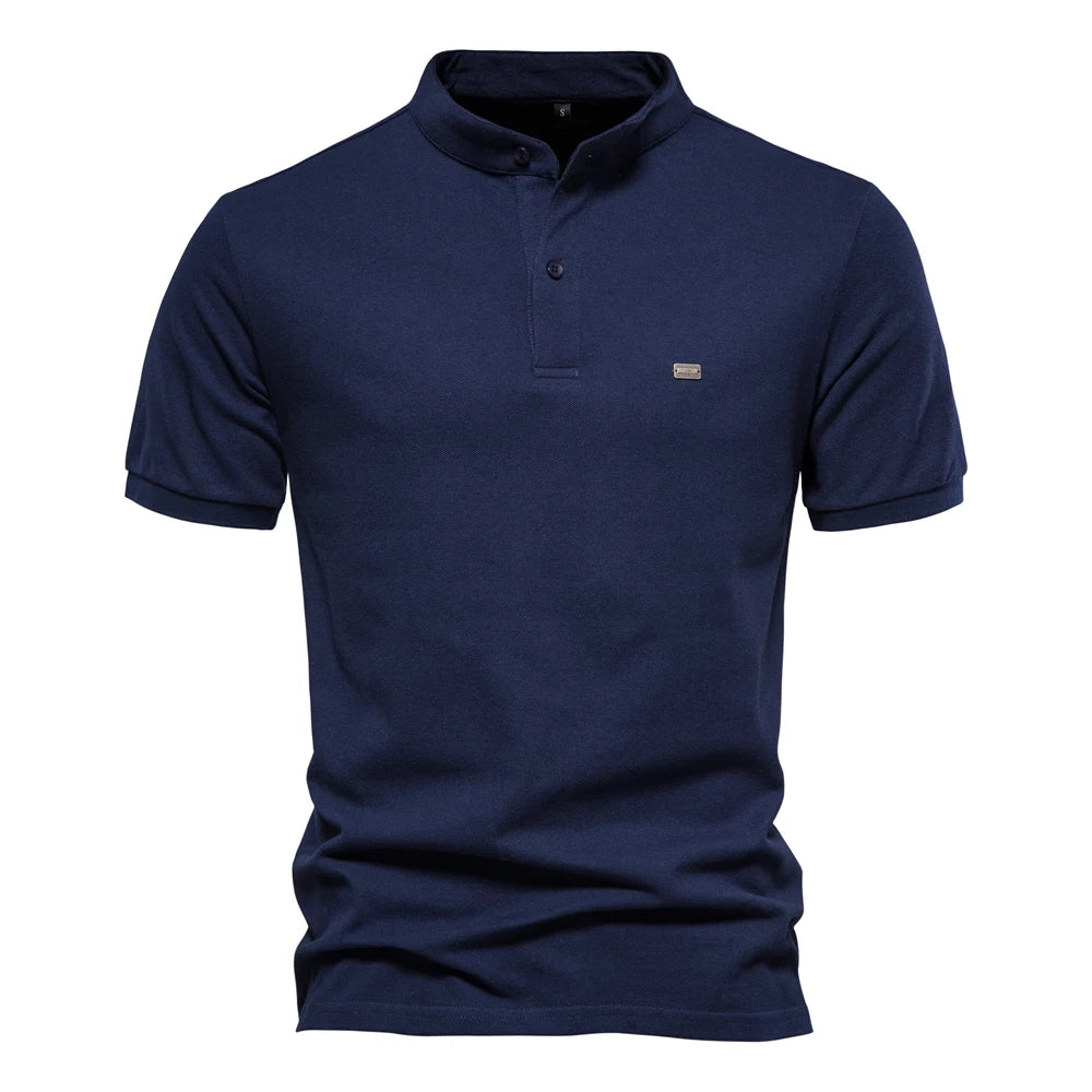 Herren Poloshirt aus 100 Prozent Baumwolle mit lässigem Stehkragen für den Sommer