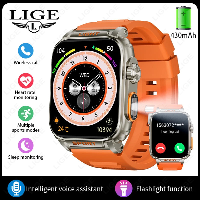 LIGE Neue 1,91 Zoll HD Smart Uhr Bluetooth Anruf 430 Mah Große Batterie Sport Fitness Tracker Smartwatch Band Für Huawei Xiaomi