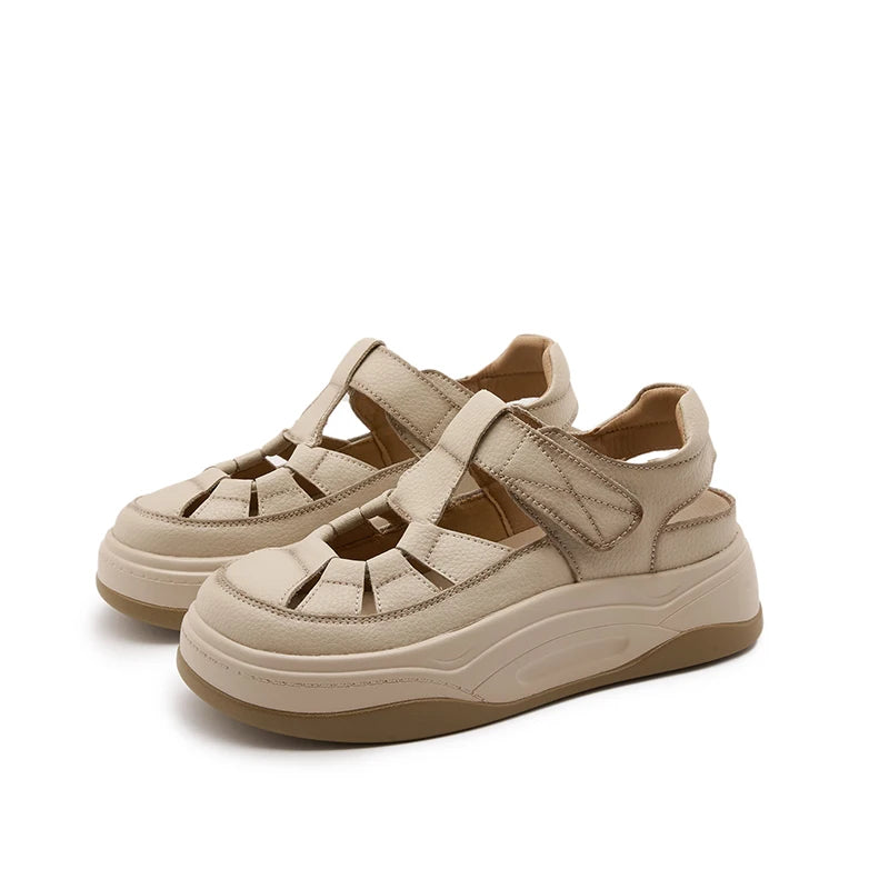 AIYUQI 2025, neue frauen sandalen Sommer dicken sohlen hohl frauen turnschuhe schuhe Große-größe casual schwein käfig weibliche schuhe