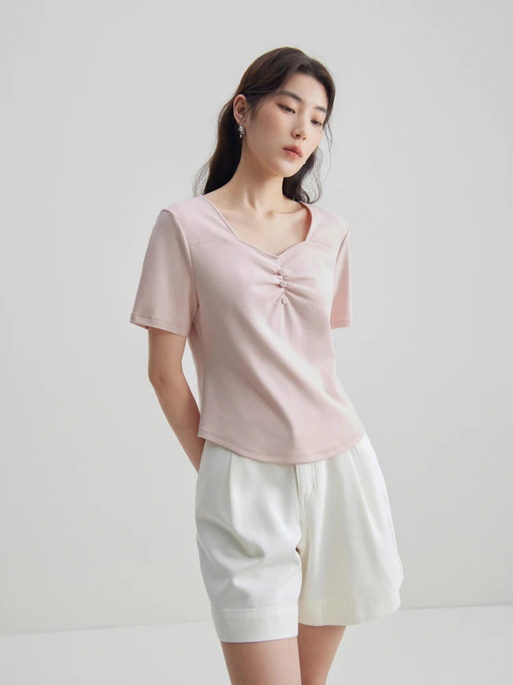 Vielseitige, romantische Damenbluse aus erfrischendem Chiffon – ideal für den Sommer.
