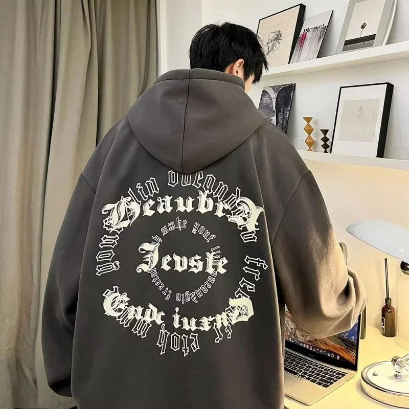 Herren Y2K Hoodie im Hip Hop Stil mit Kapuze und Taschen