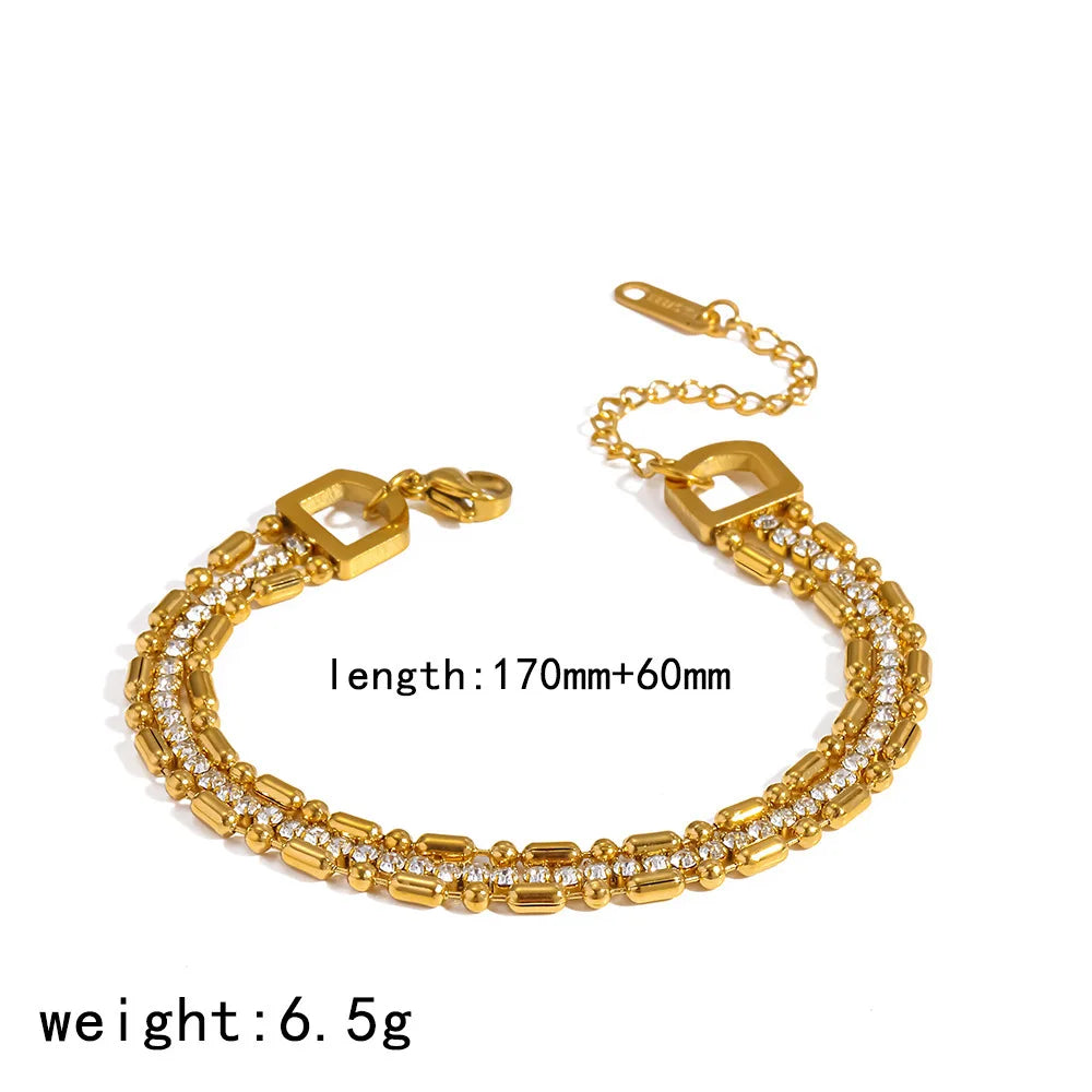 Damen-Kettenarmband Multi-Style mit Zirkonia