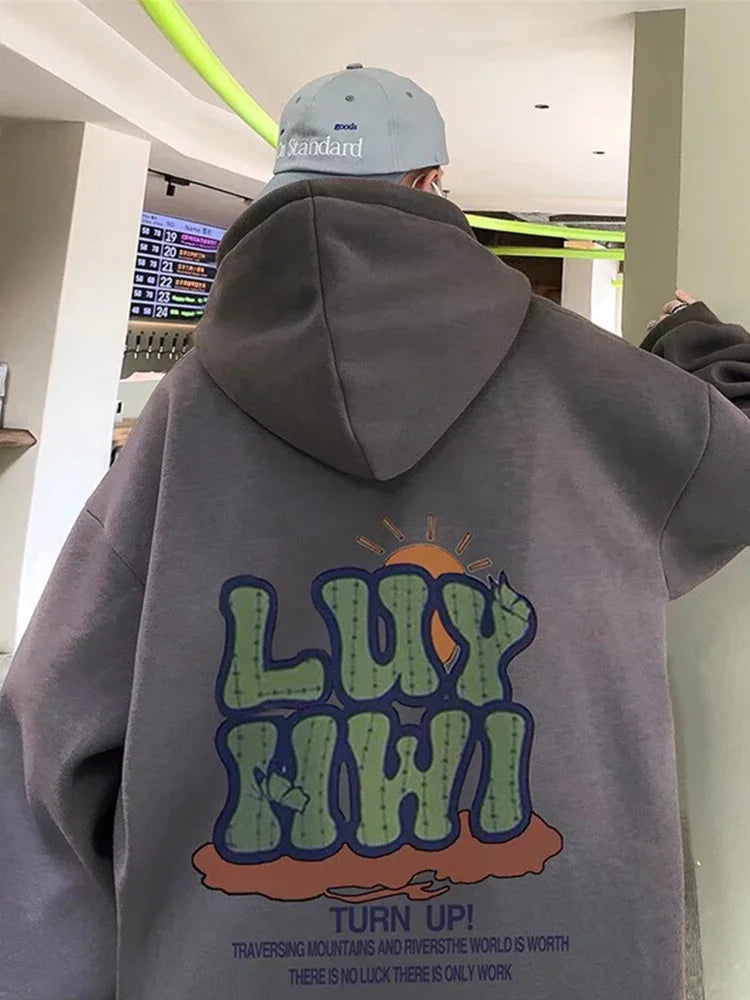 2025 neue Brief Grafik Hoodies männer Elegante Vintage Baumwolle Fleece Mit Kapuze Sweatshirts Herbst Frauen Y2K Streetwear Hoody Kleidung