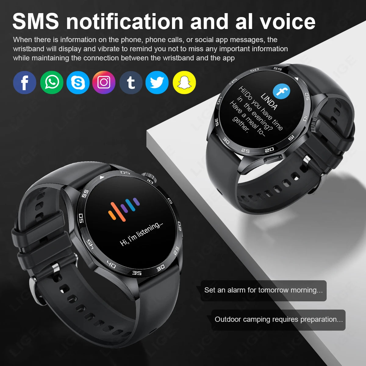 LIGE Micro Physikalische Untersuchung EKG + PPG Männer Smartwatch Bluetooth Anruf Smart Herzfrequenz Blutdruck Blut Sauerstoff Gesundheit Uhr