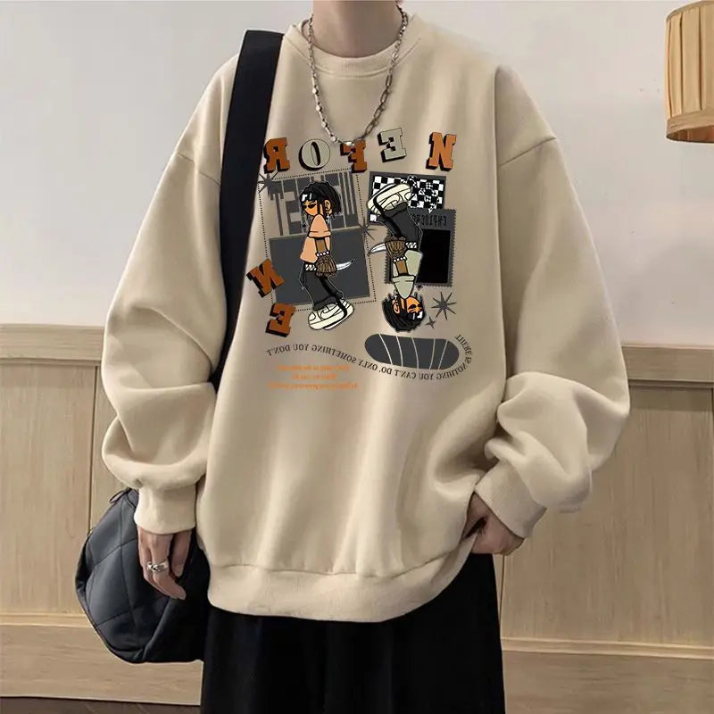 Lässiges Herren-Hoodie mit Kapuze und Letter-Print – ideal für Herbst und Winter