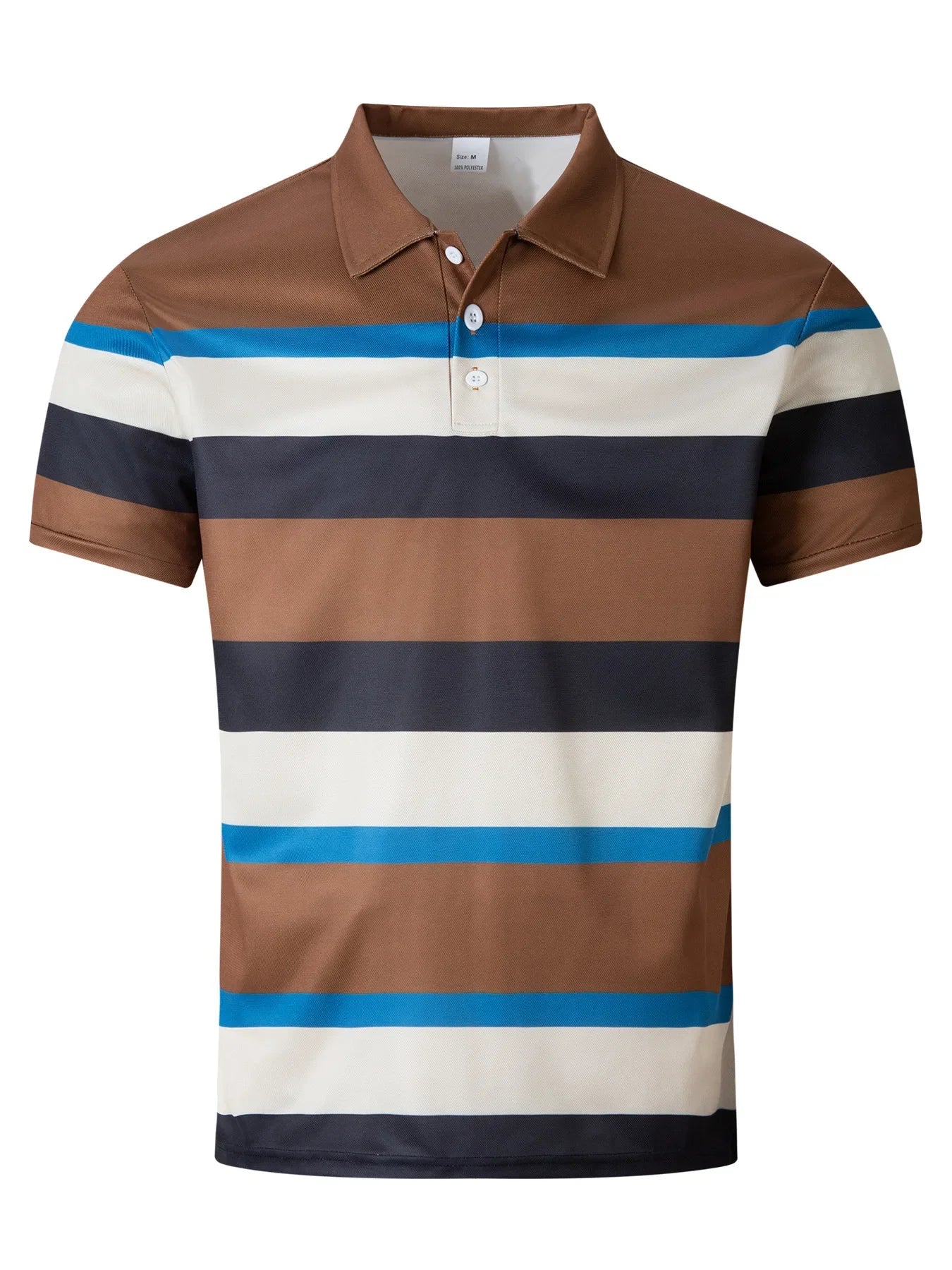 Herren-Poloshirt mit bedrucktem Revers und Knopfleiste – vielseitiges Business-Shirt im Colorblock-Design