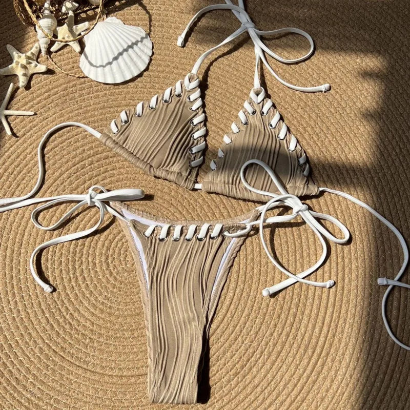 Push-up Bikini-Set für Damen mit brasilianischem Schnitt – ideal für Strand und Pool