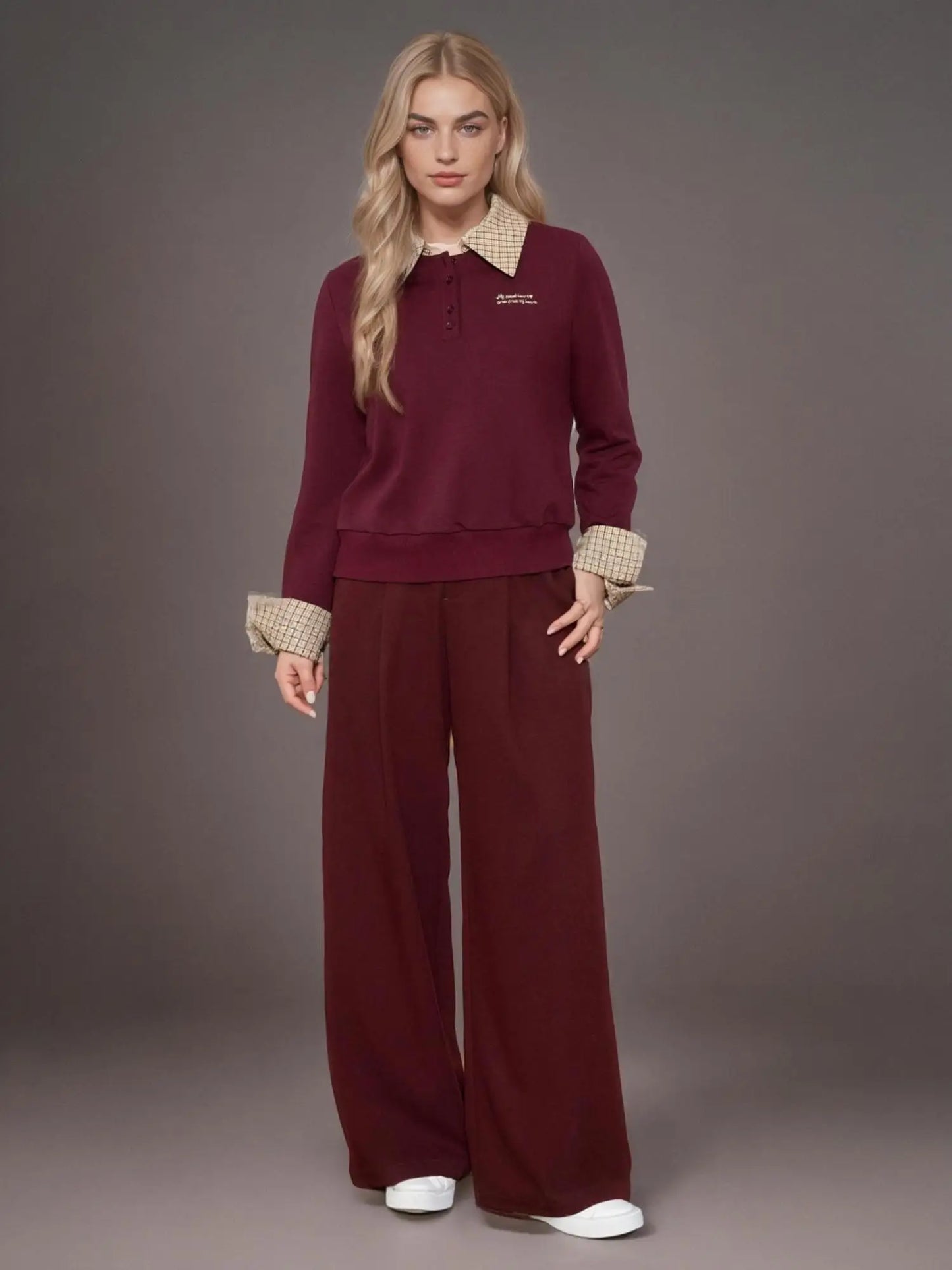 Langarmbluse für Damen mit Rüschenkragen und Puffärmeln in Gelb – ideal für den Winter