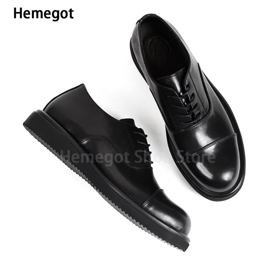 Herren-Schnürschuhe aus Leder in Schwarz/Kaffee – elegant & strapazierfähig