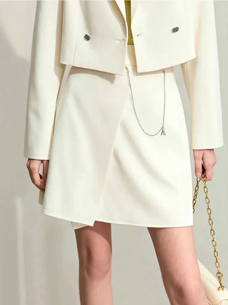 Damen Shorts-Röcke im minimalistischen Stil mit hoher Taille und geradem Schnitt