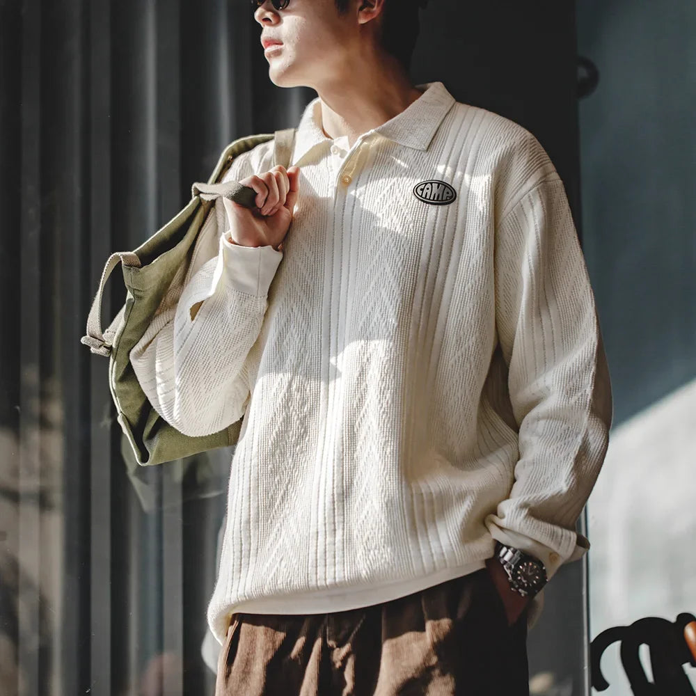 Herren Pullover aus Jacquard mit strukturierter Strickart im Vintage-Stil