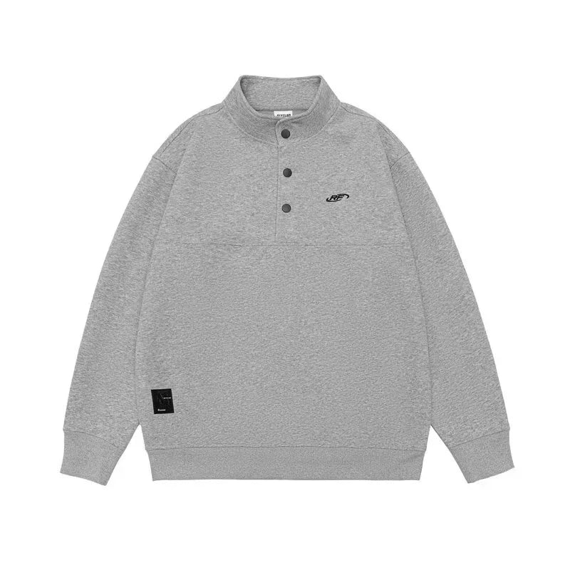 Frühling männer Brief Gedruckt Taste Sweatshirt Stehkragen Patchwork Pullover Hoodies 2025, Neue Casual Y2K Langarm Sudaderas