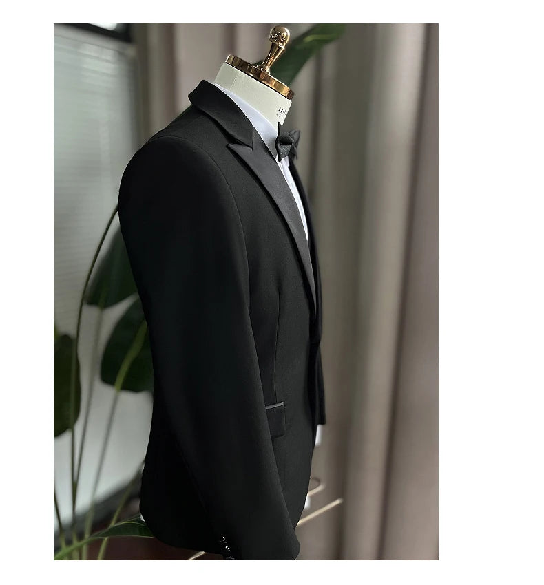 Lange Herren-Anzughose aus 50% Wolle, Slim Fit, tiefblau – ideal für Hochzeit, Büro und Alltag im Herbst und Frühling.