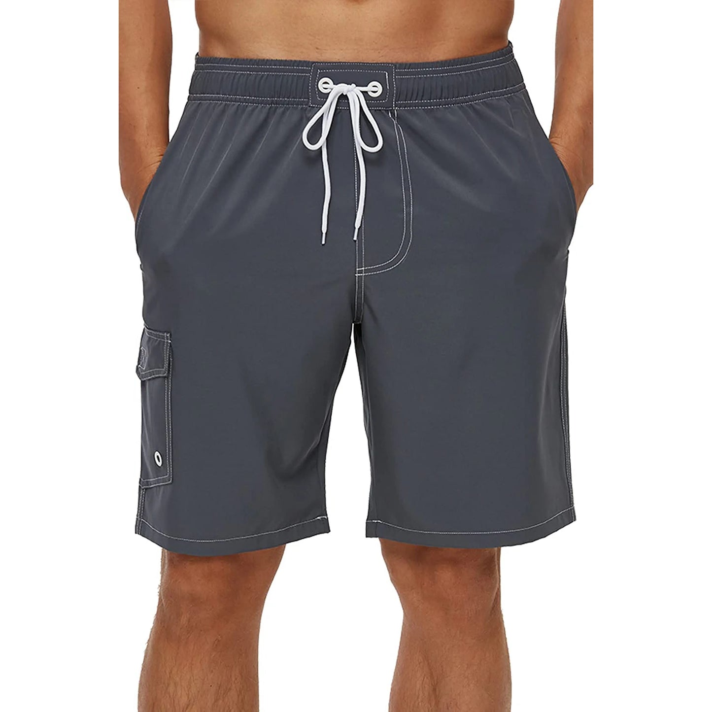 Herren-Badeshorts mit Reißverschlusstaschen und Mesh-Futter – schnelltrocknend für Strand und Sport