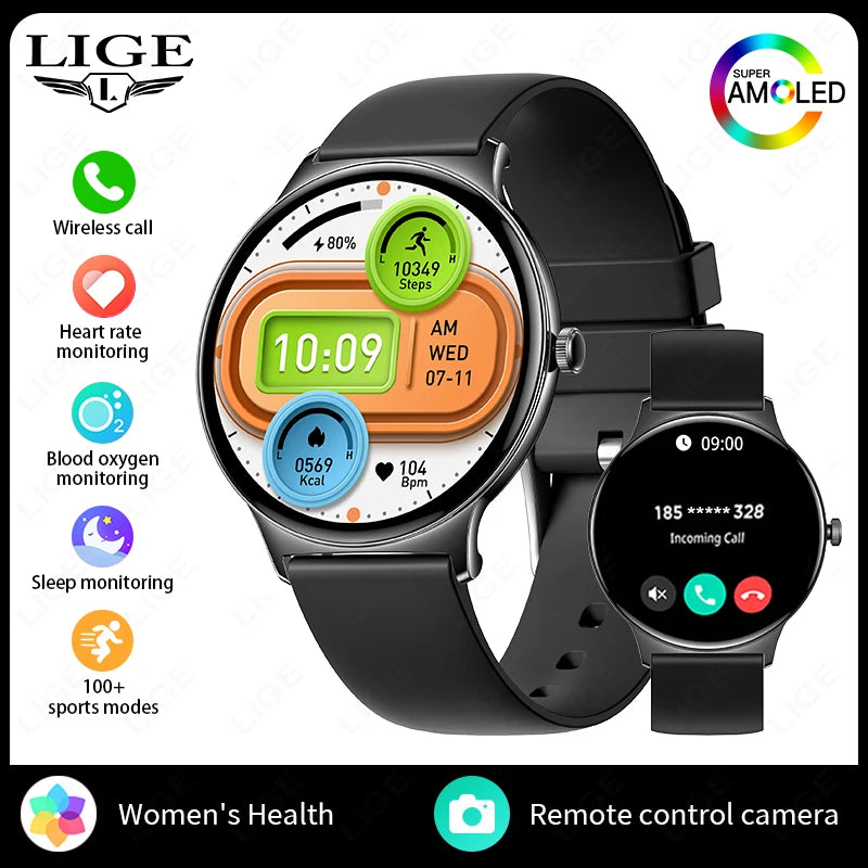 Männer und Frauen Smartwatch mit Fitness Tracker und Blutdruck Monitor