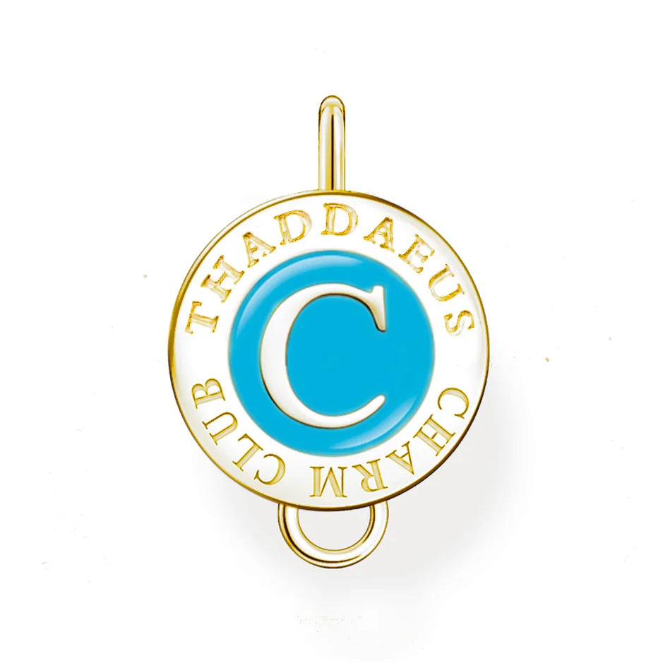 Damen-Charm-Anhänger Münze vergoldet Vintage elegant aus Sterlingsilber