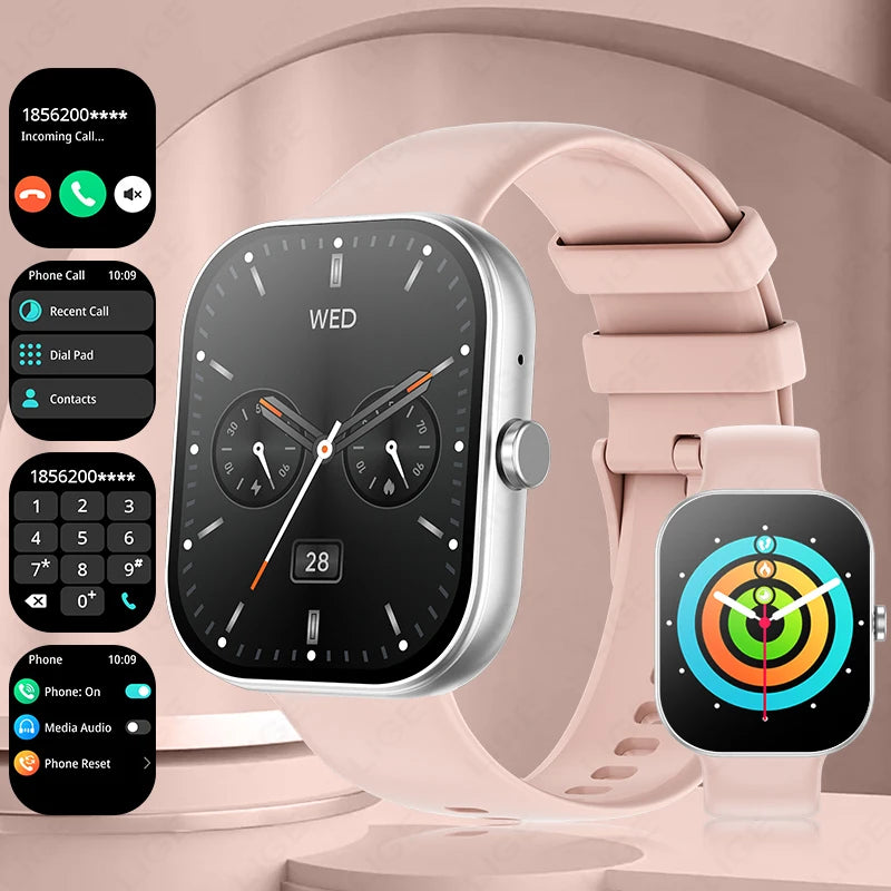 LIGE Neue Smartwatch mit Sprachanruf, ultragroßer 2,01'' HD-Bildschirm, 24-Stunden-Gesundheitsmonitor, Smartwatch, 100+ Sportmodi, modische Zifferblätter
