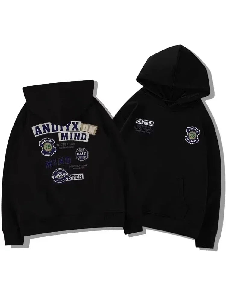 Herren Hoodie mit Grafikdruck im Vintage-Stil für Herbst und Winter
