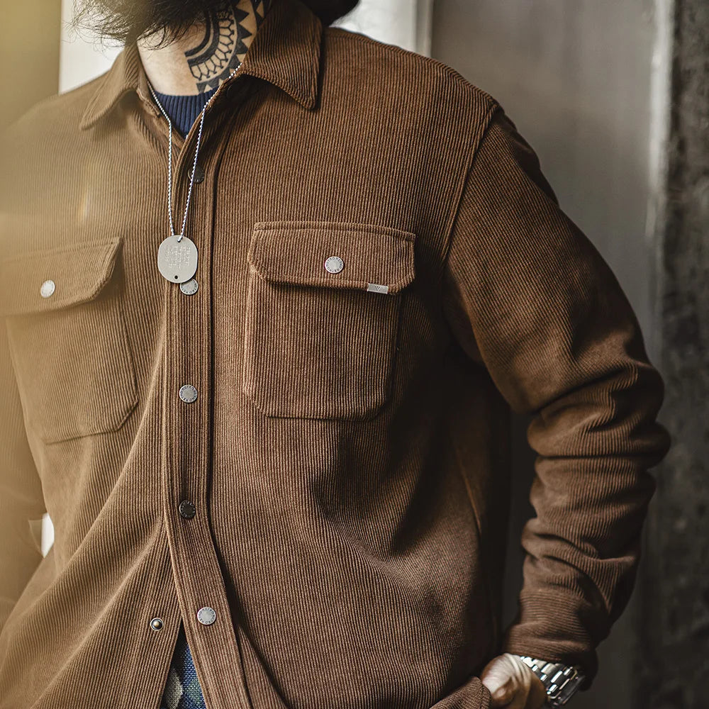 Herren Jacke im Vintage-Stil aus schwerem Strick mit Taschen