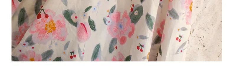 Sommerkleid für Mädchen aus 100% Baumwolle mit kurzen Ärmeln und niedlichem blauen Blumenmuster – geeignet für Kinder von 3 bis 14 Jahren (110cm-170cm)