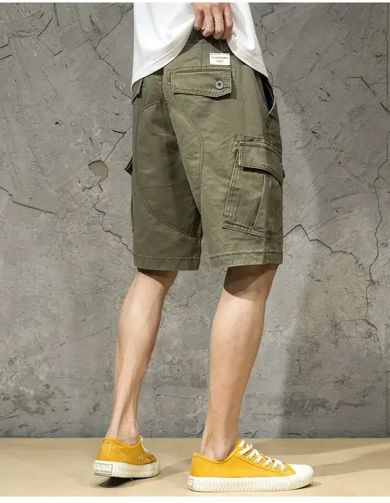 Leichte Herren-Sommershorts aus atmungsaktivem Leinen für Outdoor-Aktivitäten