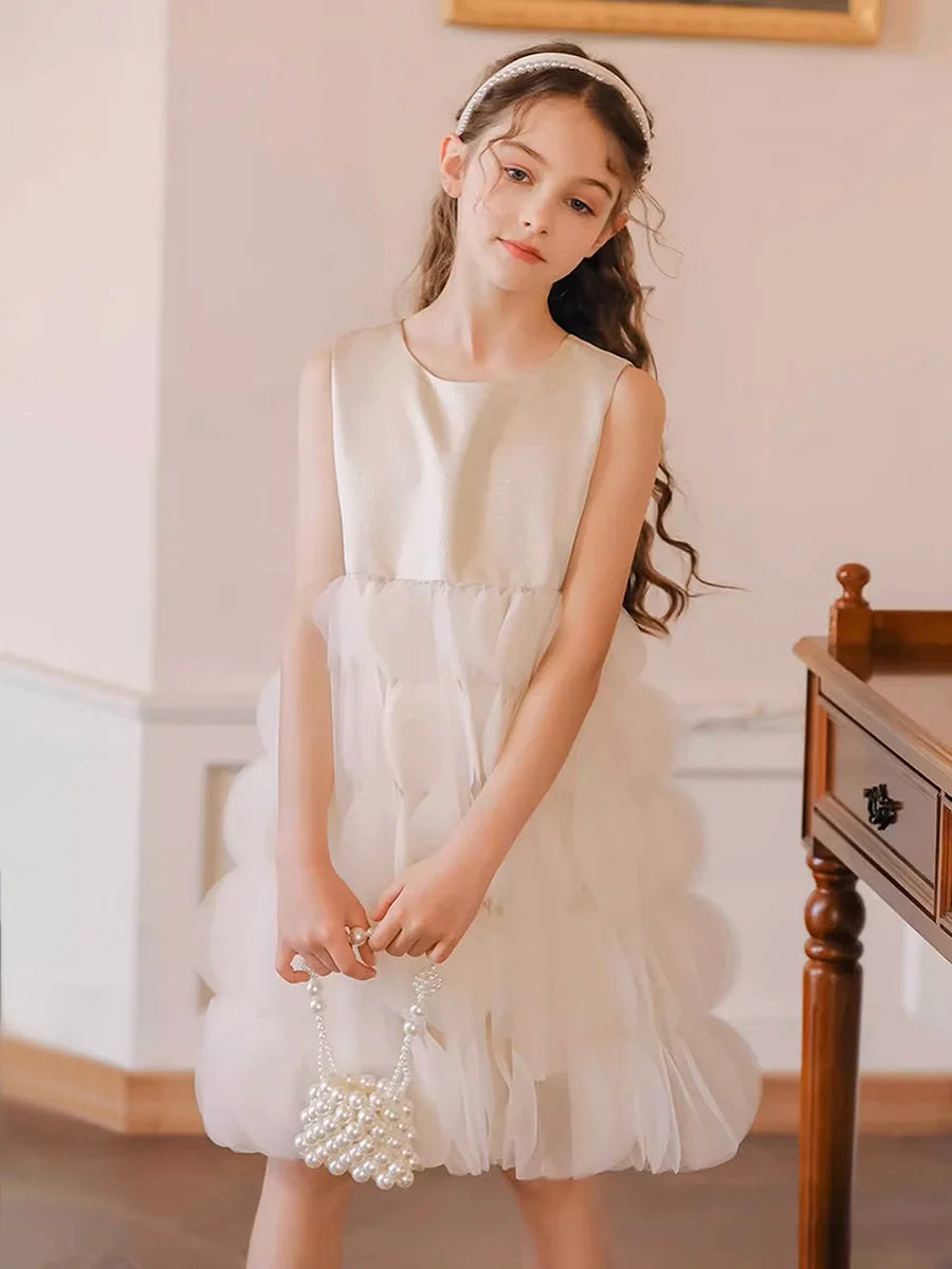 Lila Prinzessinnen-Kleid aus Gaze mit Pailletten für Mädchen – festliche Kinderbekleidung für Partys und Hochzeiten, Größe 3T-12T