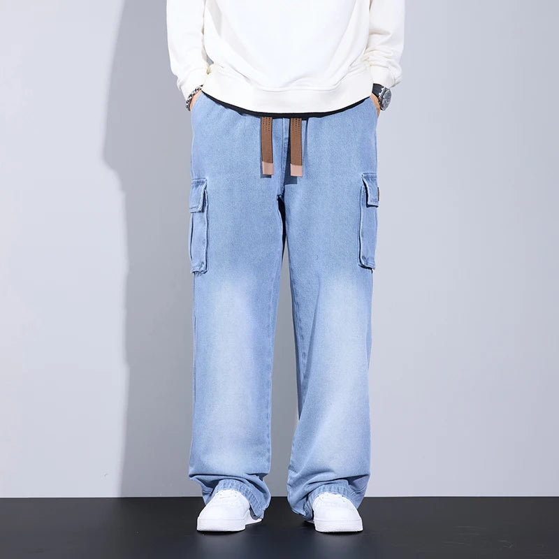 Herren Baggy Jeans im Y2K Cargo Style mit weitem Bein und Taschen