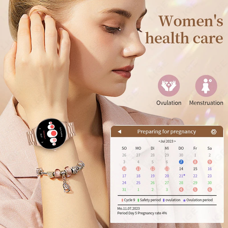 Männer und Frauen Smartwatch mit Fitness Tracker und Blutdruck Monitor